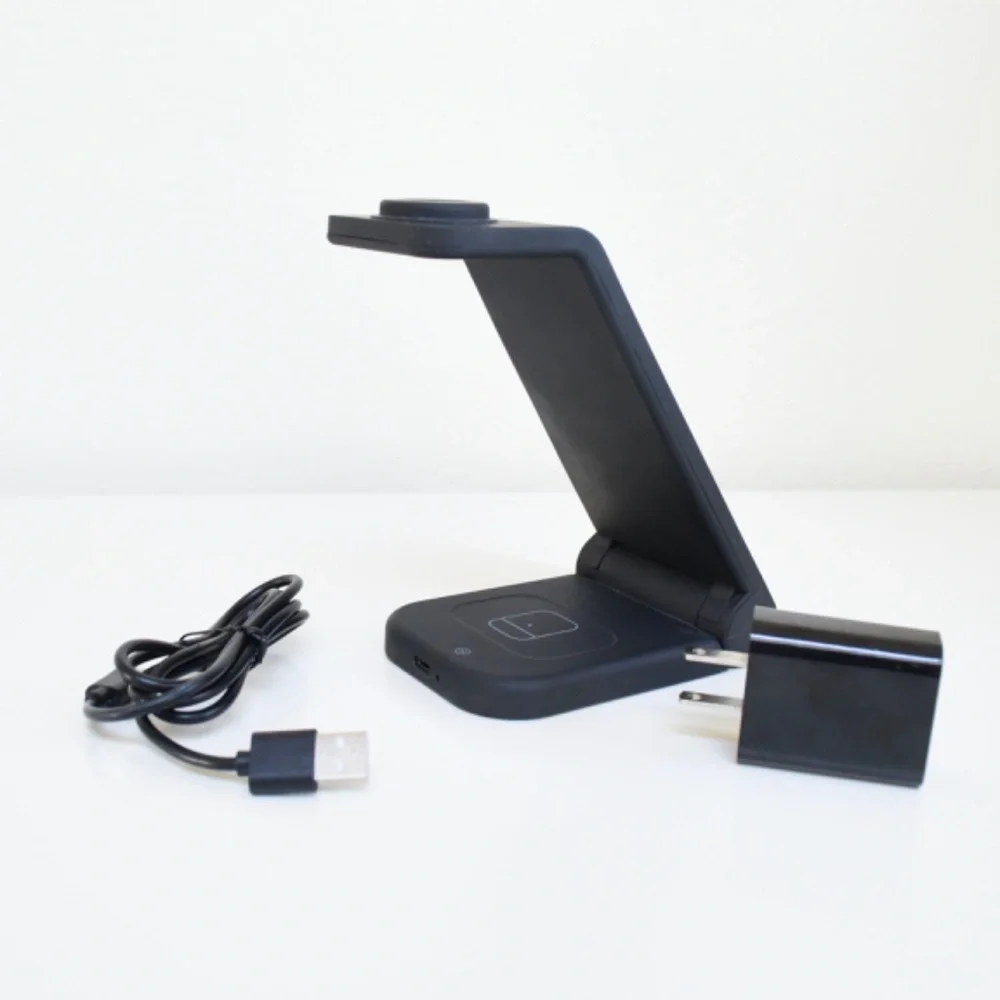 Wireless 3-in-1 Charger Station Stand Compatible w/ Apple iPhone/iWatch/AirPods